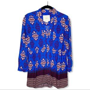 MAEVE / Anthro Woodland Walk blue tribal top / 4